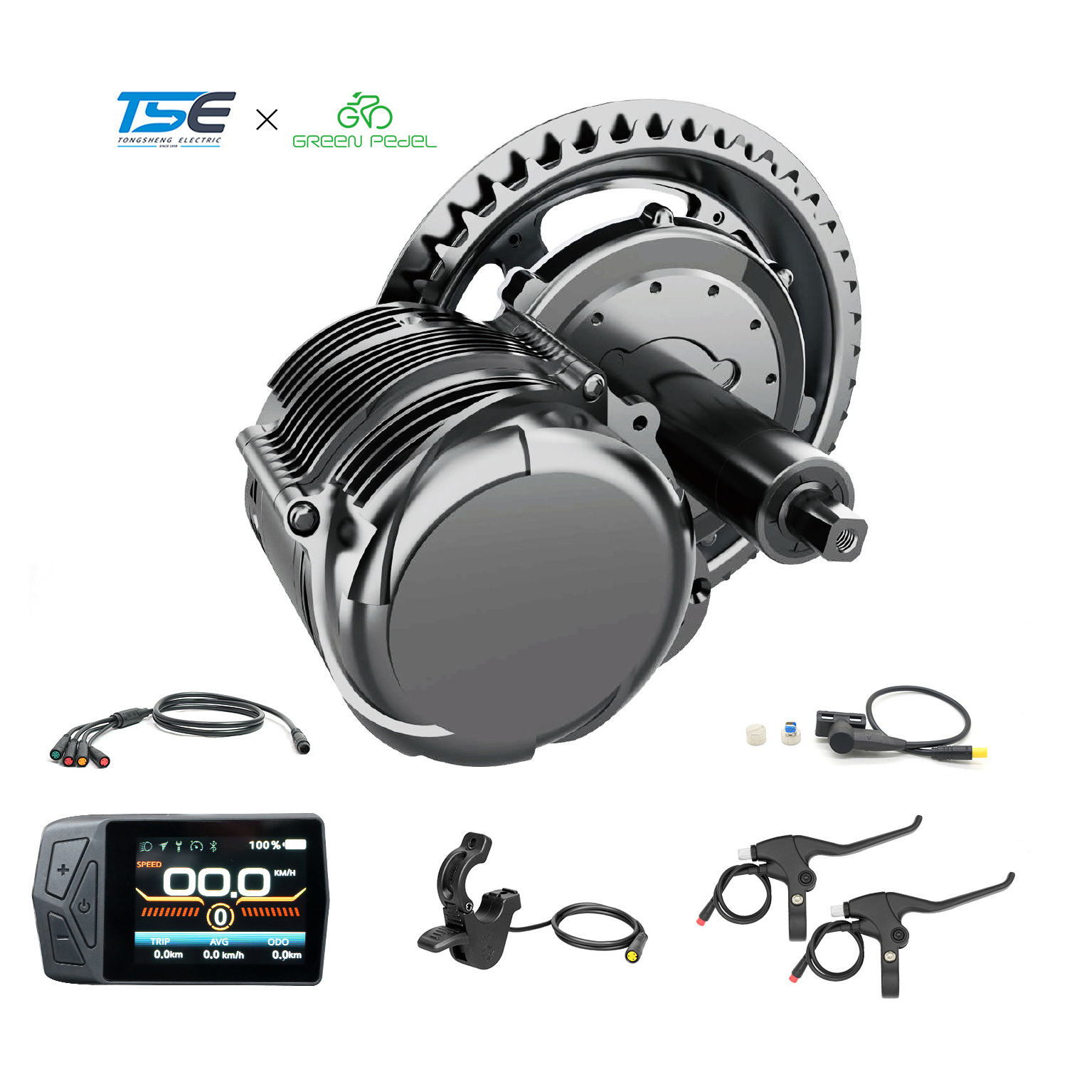 GreenPedel 48V 750W TongSheng Mid Drive Motor Kit with LCD Display