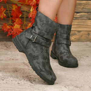 <span class=keywords><strong>Botas</strong></span> de Mujer Nuevas de Otoño, Talla Grande, con Cremallera Lateral, <span class=keywords><strong>Botas</strong></span> Cortas con Tacón Grueso, Estilo Británico - Product Image 3