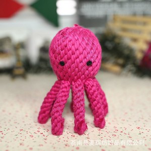 Jouet à mâcher pour animaux de compagnie en corde de coton Octopus 14x8cm Jouet durable pour chien Origine Zhejiang - Product Image 1