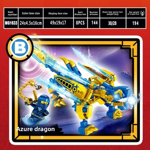 Phantom Ninja Element Mech Series, Dragón <span class=keywords><strong>Azul</strong></span>, Guerrero del Trueno, Juguete de Rompecabezas Ensamblable para Niños - Product Image 3