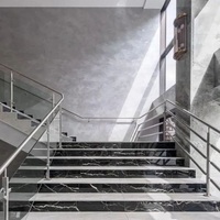 Escaliers droits en marbre poli, prix d'usine TAKA, designs d'escaliers en marbre noir