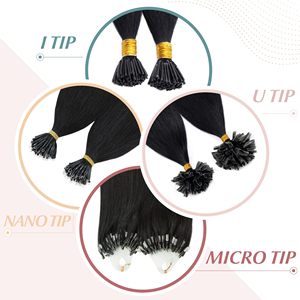 <span class=keywords><strong>Extension</strong></span> per <span class=keywords><strong>capelli</strong></span> umani Remy vergini al 100% <span class=keywords><strong>con</strong></span> punta Nano a doppia trama, colori personalizzabili, consegna rapida, disponibili ordini campione - Product Image 4