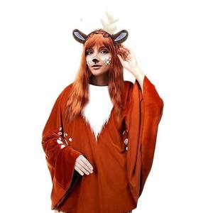 Cape de Noël pour <span class=keywords><strong>femme</strong></span> motif <span class=keywords><strong>renne</strong></span> - Costume en spandex animalier de la jungle pour fête de fin d'année, cosplay et performance scénique - Product Image 1