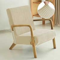 Fauteuil de lecture rembourré de style Mid-Century Modern, structure en bois massif, ergonomique et écologique, pour bureau à domicile.