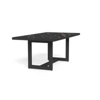Meubles de jardin, table à manger en aluminium avec plateau en ardoise, taille personnalisée, 8 places, pour projet hôtelier