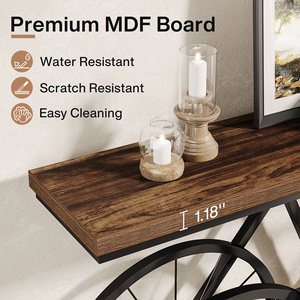 Bàn điều khiển moder bằng gỗ 70.9 inch, bàn sofa dài thêm, thiết kế nội thất gia đình mới với chân đế xe đạp - Product Image 3