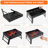 Barbecue au charbon de bois portable CE, pliable, 17 pouces, barbecue au charbon de bois compact, barbecue de table, petit barbecue pour l'extérieur