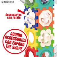 60 pièces – Jeu de construction DIY : Maquette de bâtiments modernes, circuit de billes, grande piste de construction – Jouet éducatif pour enfants