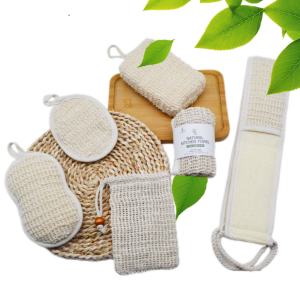 定制标志浴室产品配件沐浴套装去角质垫刷海绵洗涤器剑麻肥皂袋天然丝瓜 - Product Image 2