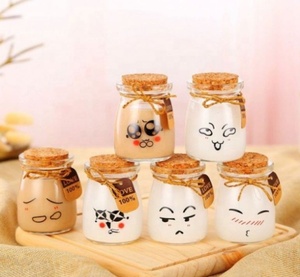 ขวดแก้วใส่นมเปรี้ยว แยม พุดดิ้ง ขนาด 100 มล. 150 มล. 200 มล. น่ารัก พร้อมฝาไม้ ขายส่ง - Product Image 3