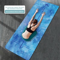 Tapis de yoga en microfibre de 80 cm de large, effet daim, écologique, durable, antidérapant, en caoutchouc, portable, pliable, 5 mm d'épaisseur, inodore, silencieux