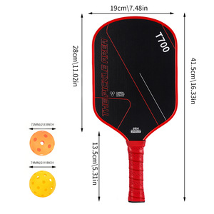 Raquette de pickleball Peak T700 en fibre de carbone 16 mm, spécifiquement conçue pour les matchs offensifs, avec sac de transport et balles - Product Image 2