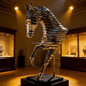 פסל סוס רב שכבתי מנירוסטה בהתאמה אישית - עיצוב אמנותי OEM/ODM לגלריות ומוזיאונים - Product Image 5