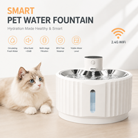 Fontaine à eau automatique en acier inoxydable de 2,8 L, OEM d'usine, pour chats et petits chiens, sans fil, à détection de mouvement, pour intérieur