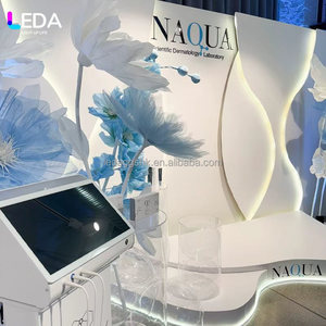 LEDA Outdoor Birthday Party Wedding <b>White</b> <b>Acrylic</b> Background Wall Wave-shaped LED Light Background - Product Image 3
