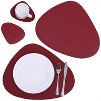 Sous-plat créatif en cuir de style américain, forme irrégulière, isolant thermique, résistant à l'eau et à l'huile, pour assiettes et bols, usage domestique