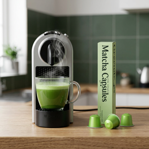 Cápsulas de Matcha GreenTea-Box, Té Instantáneo en Polvo para Máquina Nespresso, Grado Ceremonial, Té Saludable, Empaque en Caja Verde - Product Image 1