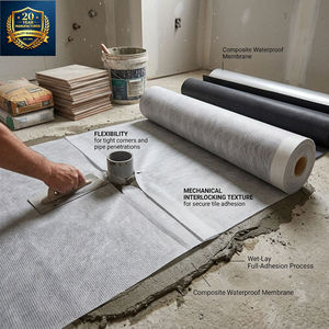 Membrane imperméable en polyéthylène et polypropylène haute résistance, en <span class=keywords><strong>rouleau</strong></span>, pour la protection contre l'humidité sous les <span class=keywords><strong>carreaux</strong></span> <span class=keywords><strong>de</strong></span> douche - Product Image 3