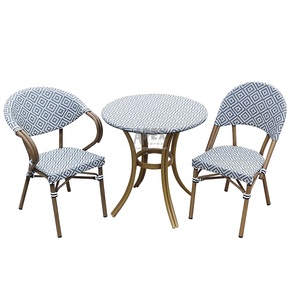 Chaise de salle à manger de style <span class=keywords><strong>parisien</strong></span> en osier d'extérieur pour café, empilable, avec cadre en aluminium - Product Image 5