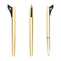 Stylos métalliques originaux sur le thème de l'aviation avec logo imprimé au design créatif, empiètement d'avion, largeur d'écriture de 0,7 mm pour les hôtesesses de l'air