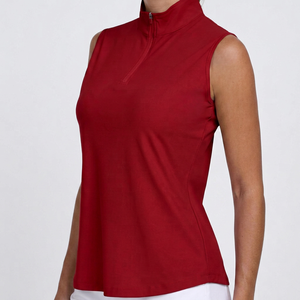 Chaleco Deportivo Ecuestre para Mujer, Top sin Mangas con Cuello Alto y Media Cremallera para Montar a Caballo y Entrenamiento - Product Image 1