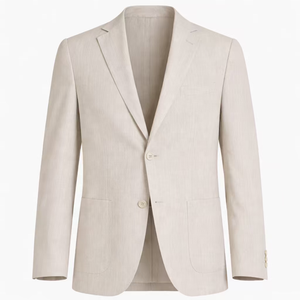 <span class=keywords><strong>Blazer</strong></span> Slim Fit da <span class=keywords><strong>Uomo</strong></span> Personalizzato in Misto Lino <span class=keywords><strong>Beige</strong></span>, Giacca Casual a Due Bottoni, per Matrimoni Estivi e Abbigliamento Business Casual - Product Image 1