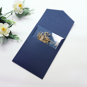 Hải quân màu xanh tùy chỉnh Acrylic vàng in ấn foiling đóng dấu lời mời đám cưới rõ ràng plexi mời thẻ với phù hợp phong bì - Product Image 5