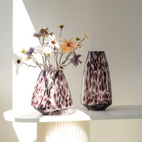 Vase en verre Art Déco à imprimé léopard, forme irrégulière, pour table, pot à fleurs, glaçure transparente, décoration intérieure pour anniversaire
