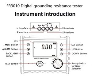 Testeur de résistivité du sol industriel portable FUZRR FR3010 FR3010E, testeur de résistance de terre à 4 fils, 0,01 à 30k pour système électrique - Product Image 4