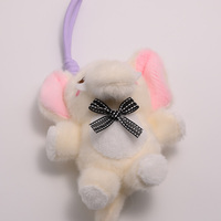 En gros, Peluche d'éléphant décorée de nœuds mignons, adorable animal en peluche, pendentif mascotte pour cadeau