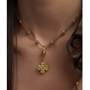 Collar de Perlas y Diamantes Chapado en Oro Vintage de Moda, Cadena con Eslabones Bonitos de Temática Religiosa Cristiana para Fiestas, Hecho de Aleación de Zinc - Product Image 1