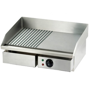 พาณิชย์สแตนเลสสก์ท็อปก๊าซแฮมเบอร์เกอร์แผ่นเหล็ก (ครึ่งร่อง) - Product Image 3