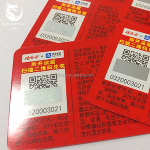 High Quality New Arrival Custom <b>Glossy</b> Scratch Card Lottery Ticket Scraper ISO CR80 Standard Offset Printed Made Art <b>Paper</b> - Product Image 5