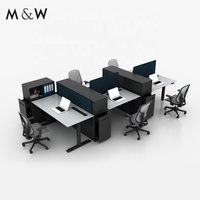 M & W Boss Office Table de bureau de direction Design en bois de placage Mobilier de bureau de direction Bureau de direction moderne