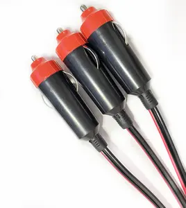 Rotkopf 12 V Zigarettenanzünder Stecker schwarzer gerader Draht mit mehreren Spezifikationen Steckdose Kabel und Baugruppen