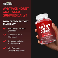 Meilleures ventes à l'étranger : Gommes d'amélioration masculine - Horny Goat Weed & Vitamine B12 pour l'énergie, les performances et la vitalité jeune 60