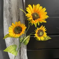Fleur de tournesol artificielle à longue tige de 90 cm, fleur artificielle réaliste pour la décoration de vase au sol