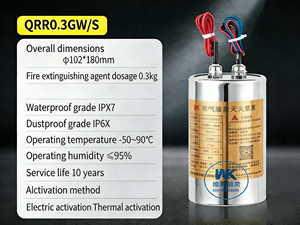 Estintore ad Aerosol WEIKEN QRRO.1-0.3GW/S-WK in Acciaio Inox con Attivazione Termica Elettrica per Centri Dati - Product Image 6