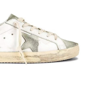 <strong>Gold</strong> Sole <strong>White</strong> Men's Super Star Vintage Deluxe Sneakers Breathable Lace-Up Winter Shoes Genuine Leather Soft Anti-Slip - Product Image 3