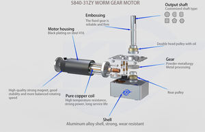 XYT 5840-31ZY عزم دوران عالي 12 فولت/24 فولت دودة DC من 70 من من من أجل روبوتات البناء والمراوح والسيارة والدراجة الإلكترونية - Product Image 5