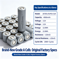 Cellule LiFePO4 26700 3.2V 4000mAh 0.5C Max 1A Grade de charge 2000 cycles pour série de batteries d'outils électriques – Vente directe usine