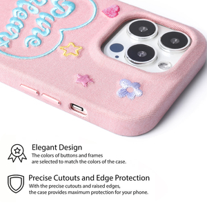 Étui de téléphone portable en cuir PU antichoc personnalisé avec broderie florale 3D - Product Image 5