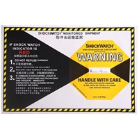 Label Indikator Benturan ShockWatcher, Label Peringatan Benturan 25G, Stiker Perhatian Saat Pengiriman untuk Kemasan Logistik