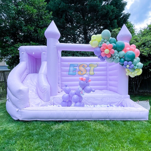 Combo toboggan humide violet pastel Macaron Maison gonflable Château sautant à louer <span class=keywords><strong>pour</strong></span> la fête de mariage <span class=keywords><strong>avec</strong></span> toboggan et <span class=keywords><strong>piscine</strong></span> - Product Image 1