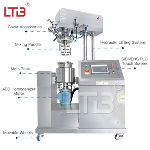 Homogeneizador de chaqueta de calentamiento al vacío para uso en laboratorio, equipo de homogeneización de alto cizallamiento, mezclador emulsionante de cosméticos en crema de acero inoxidable - Product Image 6