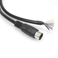 Cable estañado con escudo personalizado, extremo abierto, 24AWG, 26AWG, 13 Pines, enchufe de Din Cable, aviador para micrófono, Monitor, reproductor de DVD, Cables de PVC de 16 pies