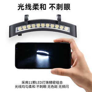 Lampe frontale à clipser sur chapeau, 11 LED ultra lumineuses, portable, pour randonnée en extérieur, avec alimentation remplaçable par piles AAA - Product Image 3