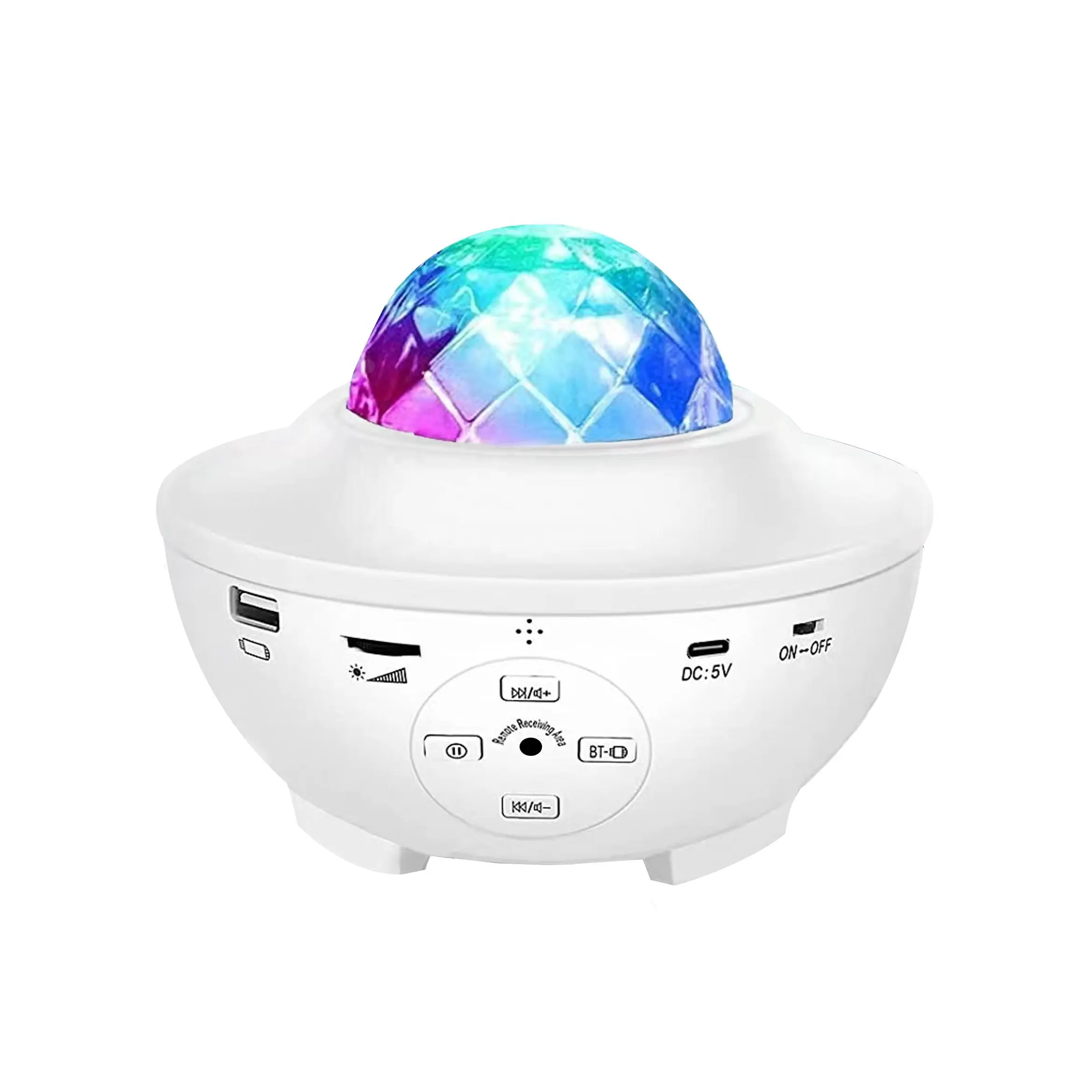 Lampu proyektor bintang malam, proyektor gelombang Nebula bintang bulan dengan Speaker musik Bluetooth warna RGB berubah Remote