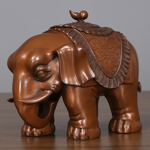 Copper Elephant Incense Burner Small Size <b>Hand</b> Made Religious Decor For Home Office Chinese Style Auspicious Design - Product Image 3