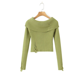 Maglione Pullover Sexy con spalline 2024 donna con foro 2894 Runwaylover - Product Image 6